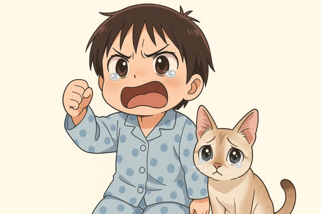 行くの!と怒る息子